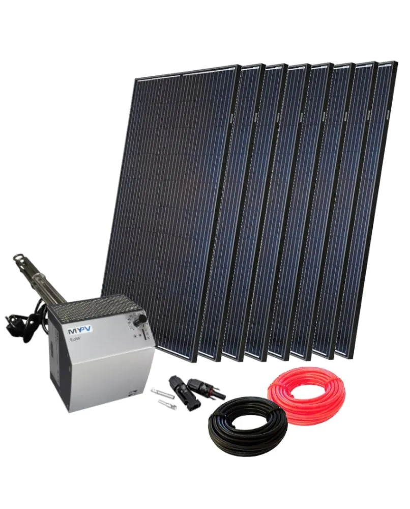ThermoFLUX - 2500W Photovoltaik-Komplettset mit DC-ELWA (2,5 kW) – Solarstrom für Warmwasser ohne Wechselrichter
