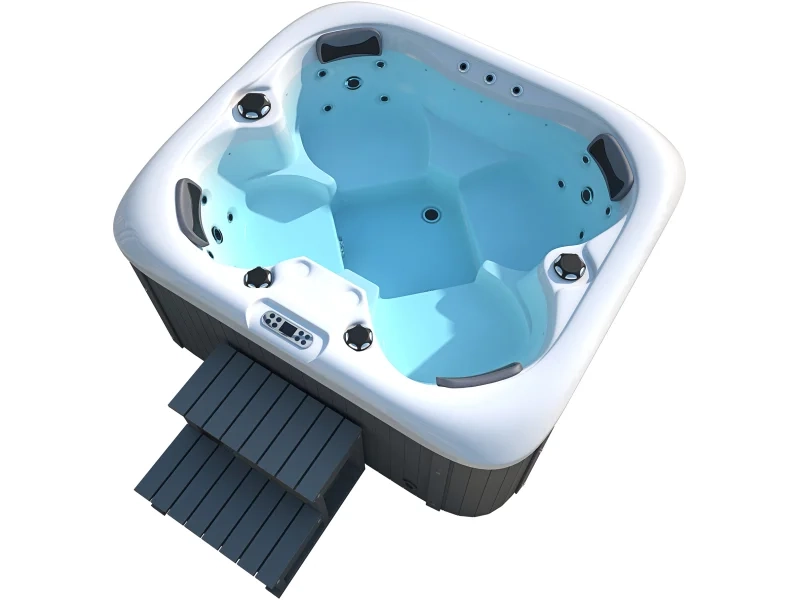 Home Deluxe Sea Star Plus – 180 x 160 x 79 cm Outdoor-Whirlpool - Dunkelgrau-Weiß